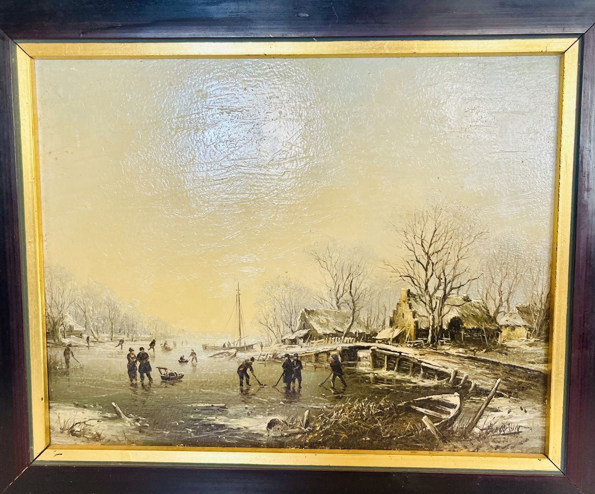 Huile sur bois - École moderne -photo-3